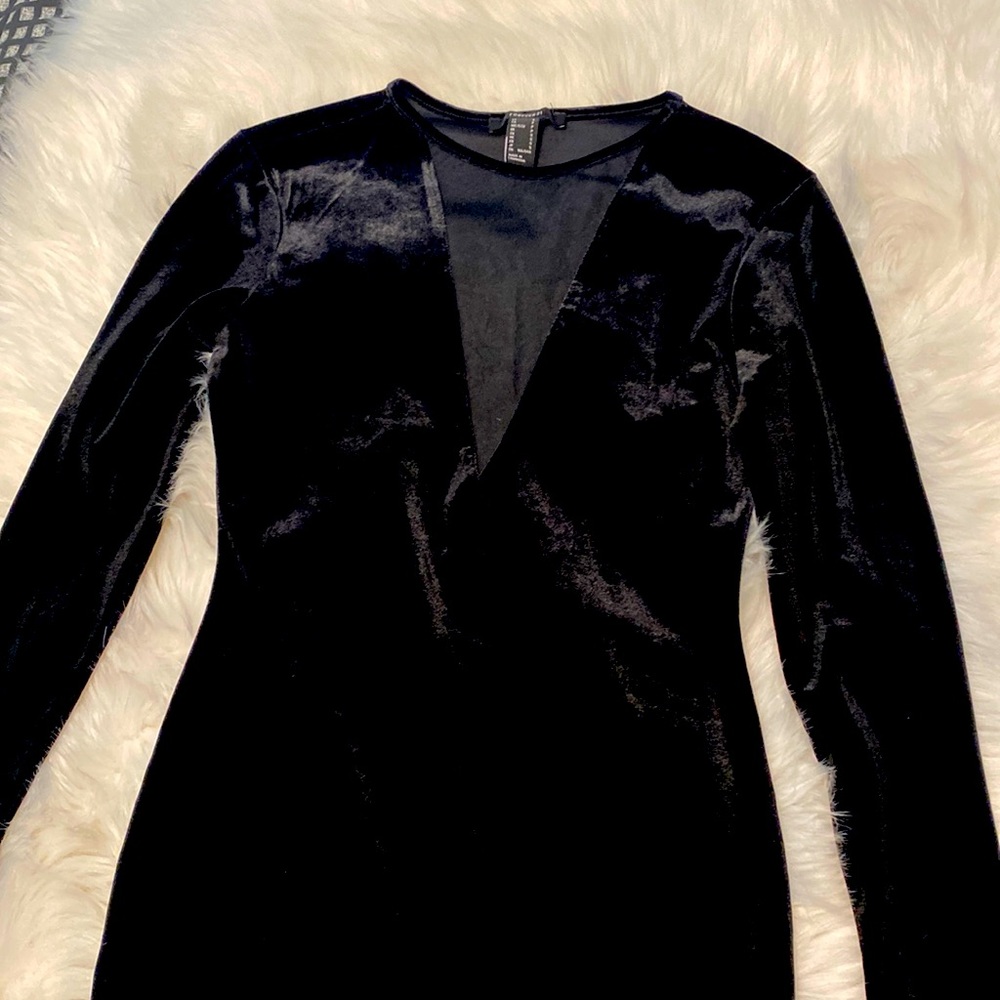 Black Suede Little Black Dress